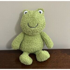 Carter's Green Frog Shaggy Smiling Fuzzy Plush Toy Stuffed Animal 2013